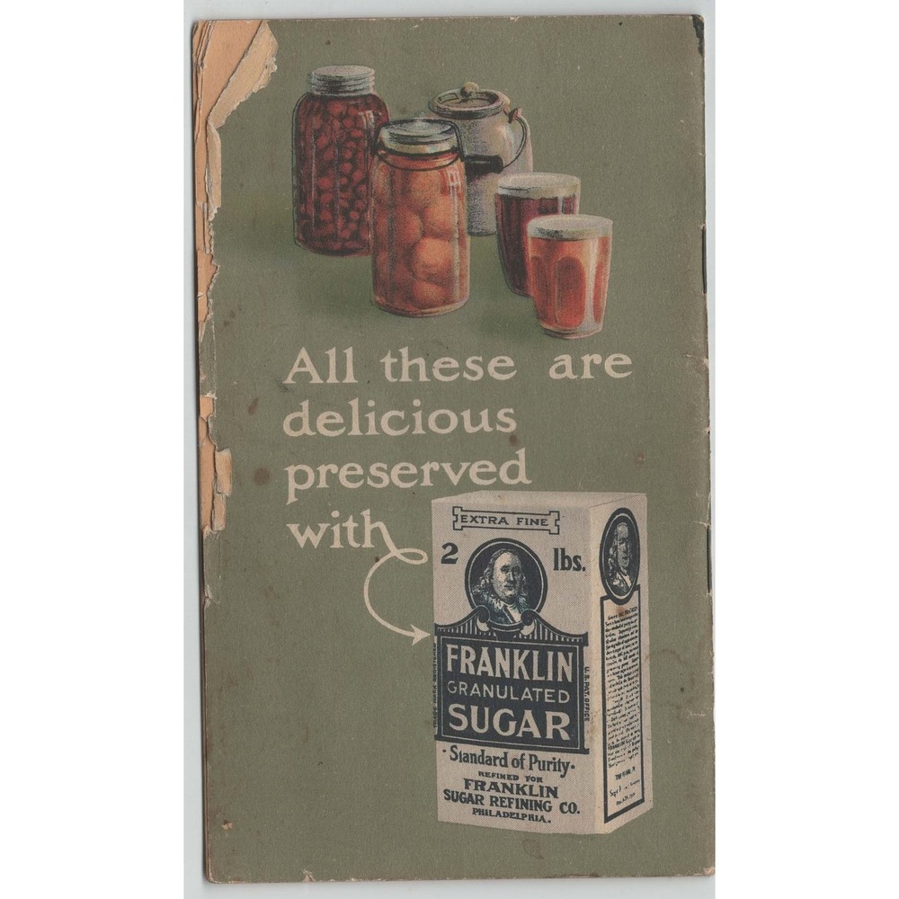 Antique 1911 Franklin Sugar Refining Co Philadelphia PA Sweets Recipe Booklet - Picture 2 of 3